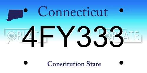4FY333 Connecticut License Plate