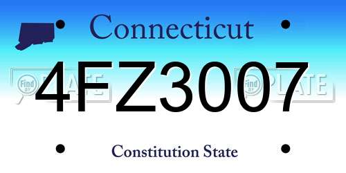 4FZ3007 Connecticut License Plate