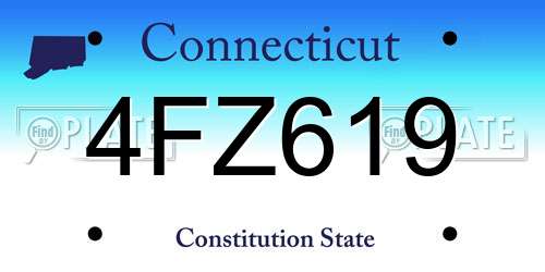 4FZ619 Connecticut License Plate