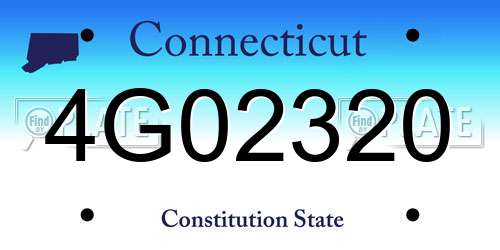 4G02320 Connecticut License Plate