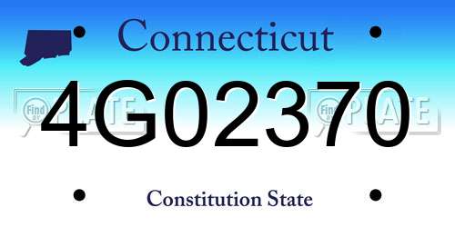 4G02370 Connecticut License Plate
