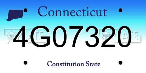 4G07320 Connecticut License Plate