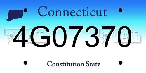 4G07370 Connecticut License Plate