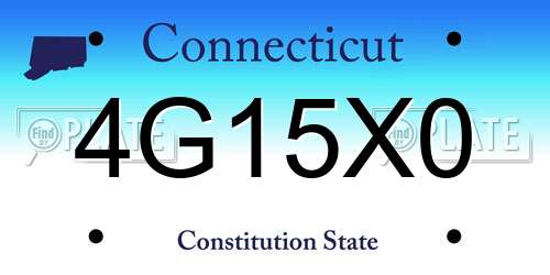 4G15X0 Connecticut License Plate