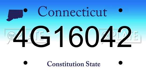 4G16042 Connecticut License Plate