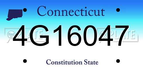 4G16047 Connecticut License Plate