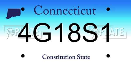 4G18S1 Connecticut License Plate