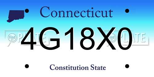 4G18X0 Connecticut License Plate