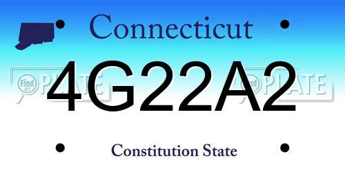 4G22A2 Connecticut License Plate