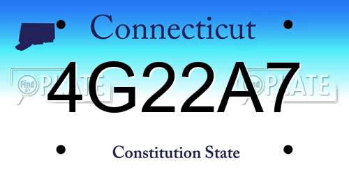 4G22A7 Connecticut License Plate