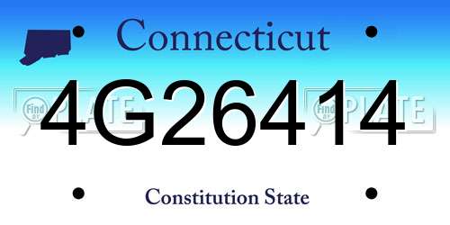 4G26414 Connecticut License Plate