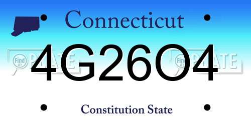 4G26O4 Connecticut License Plate