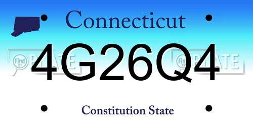 4G26Q4 Connecticut License Plate