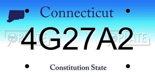 4G27A2 Connecticut License Plate
