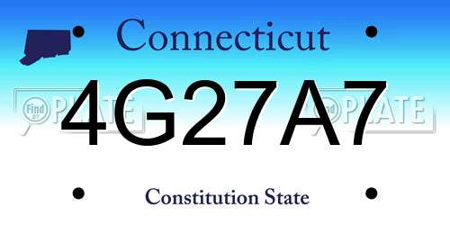 4G27A7 Connecticut License Plate