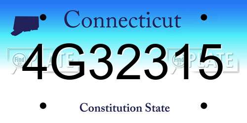 4G32315 Connecticut License Plate