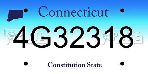 4G32318 Connecticut License Plate