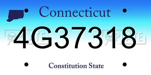 4G37318 Connecticut License Plate