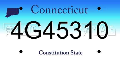 4G45310 Connecticut License Plate