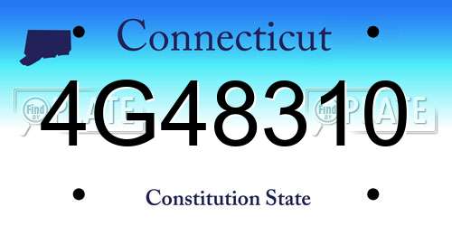 4G48310 Connecticut License Plate
