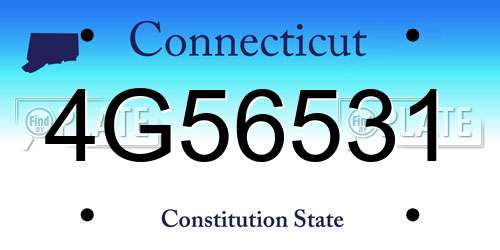 4G56531 Connecticut License Plate