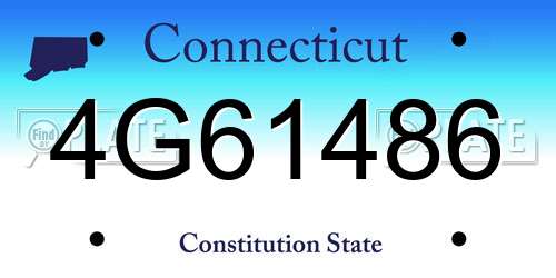 4G61486 Connecticut License Plate