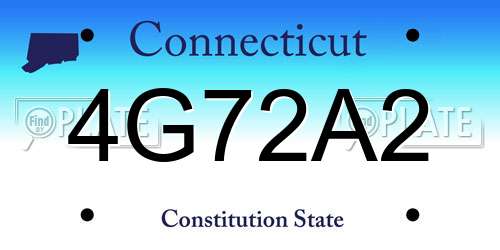 4G72A2 Connecticut License Plate
