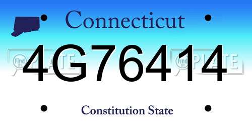 4G76414 Connecticut License Plate
