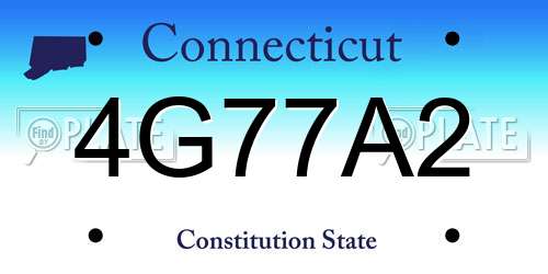4G77A2 Connecticut License Plate