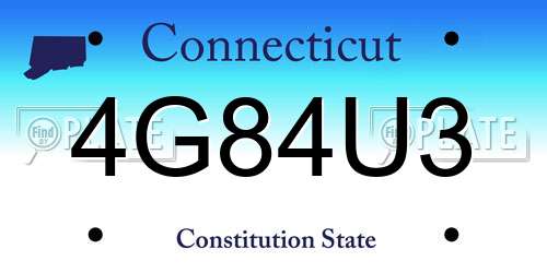 4G84U3 Connecticut License Plate