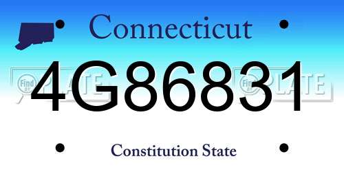 4G86831 Connecticut License Plate