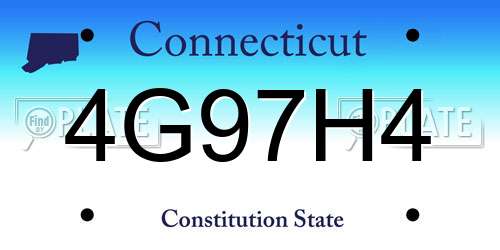 4G97H4 Connecticut License Plate