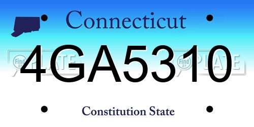 4GA5310 Connecticut License Plate