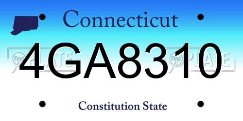 4GA8310 Connecticut License Plate