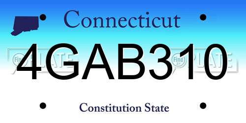 4GAB310 Connecticut License Plate