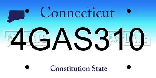 4GAS310 Connecticut License Plate