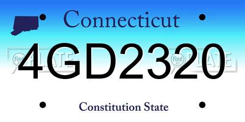 4GD2320 Connecticut License Plate