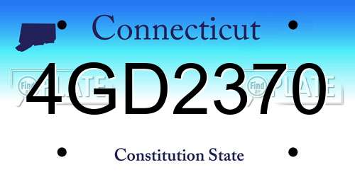 4GD2370 Connecticut License Plate