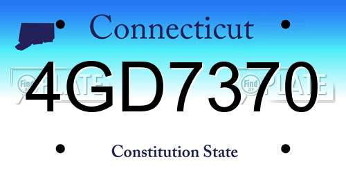 4GD7370 Connecticut License Plate