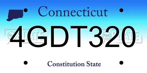 4GDT320 Connecticut License Plate