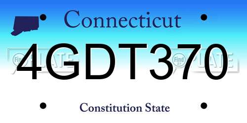 4GDT370 Connecticut License Plate