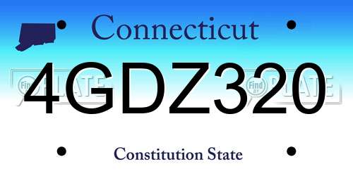 4GDZ320 Connecticut License Plate