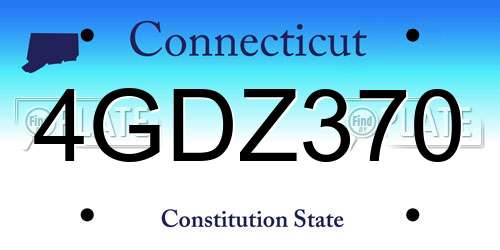 4GDZ370 Connecticut License Plate