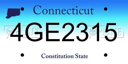 4GE2315 Connecticut License Plate