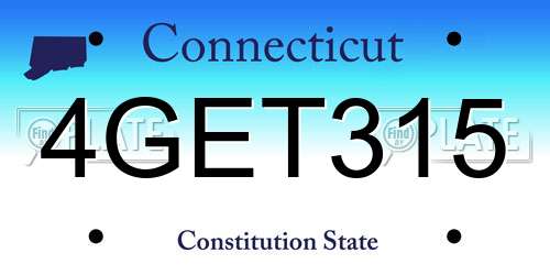 4GET315 Connecticut License Plate