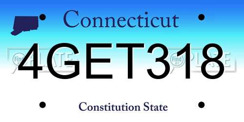 4GET318 Connecticut License Plate