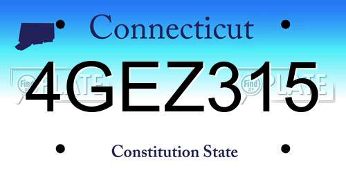 4GEZ315 Connecticut License Plate