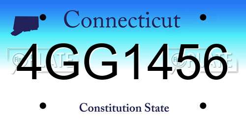 4GG1456 Connecticut License Plate
