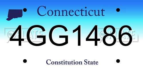 4GG1486 Connecticut License Plate