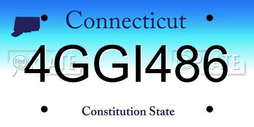 4GGI486 Connecticut License Plate